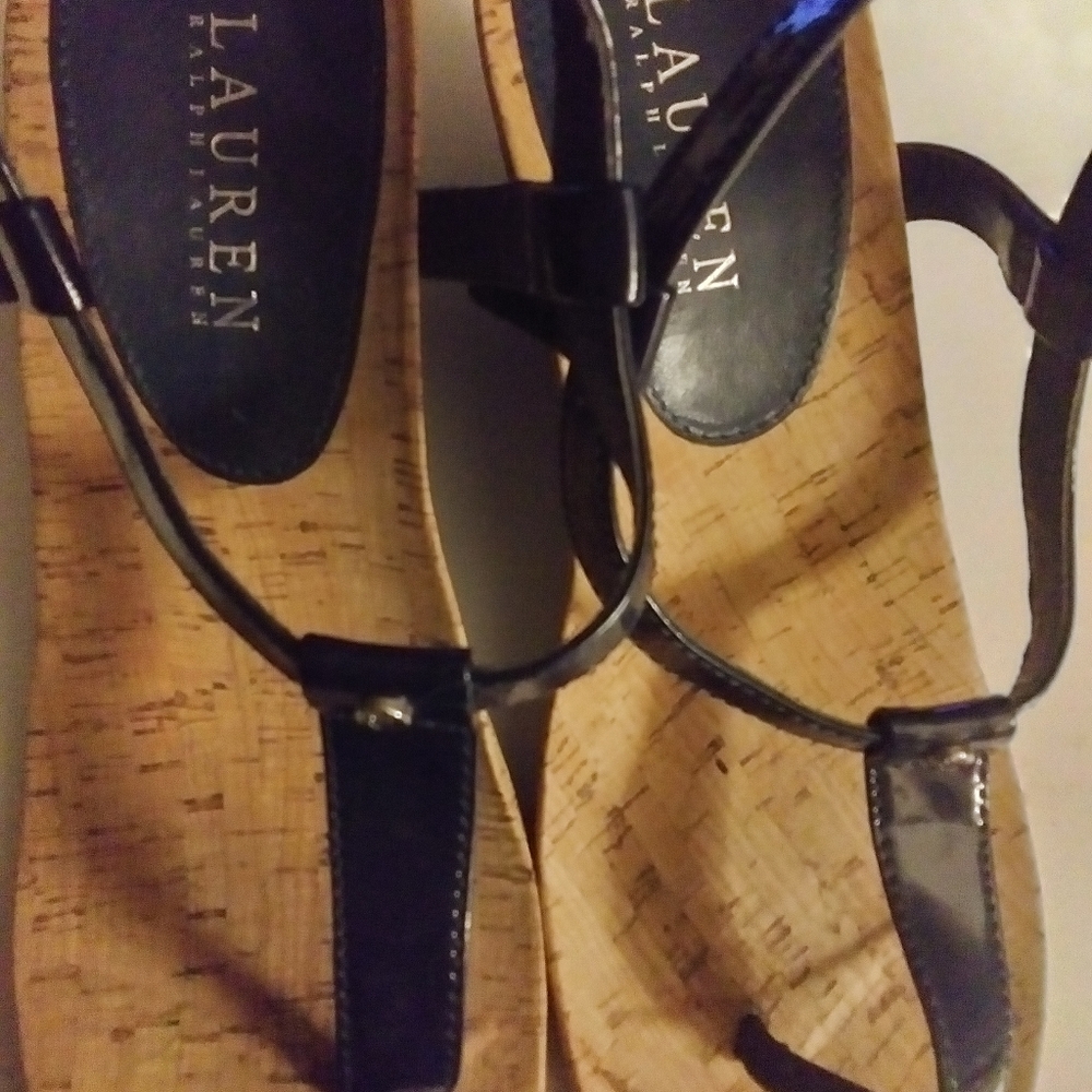 Ralph Lauren Women's Platform purple blue open toe platform shoe 9 m